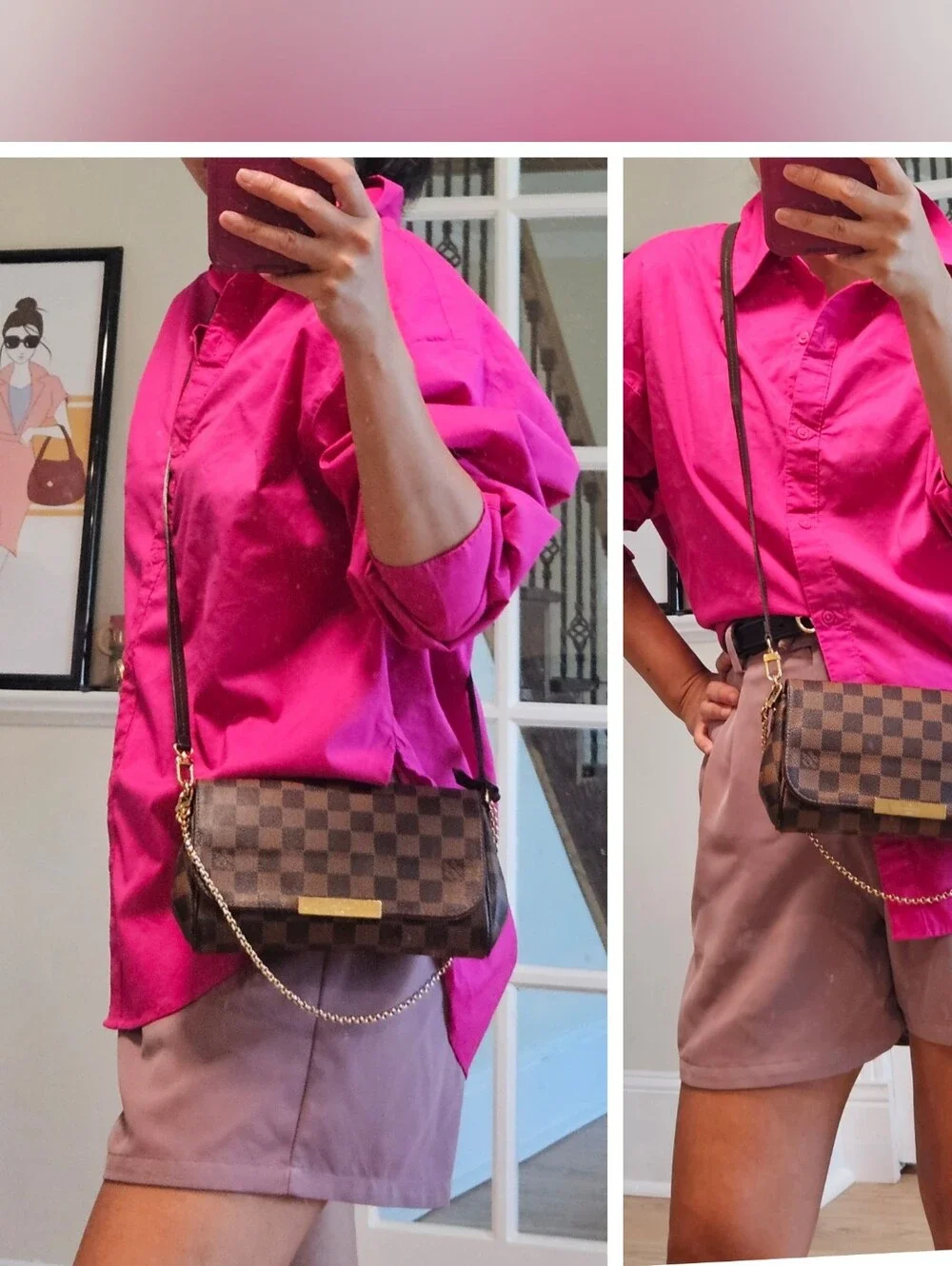 Authentic Louis Vuitton Damier Ebene Favorite #4414M